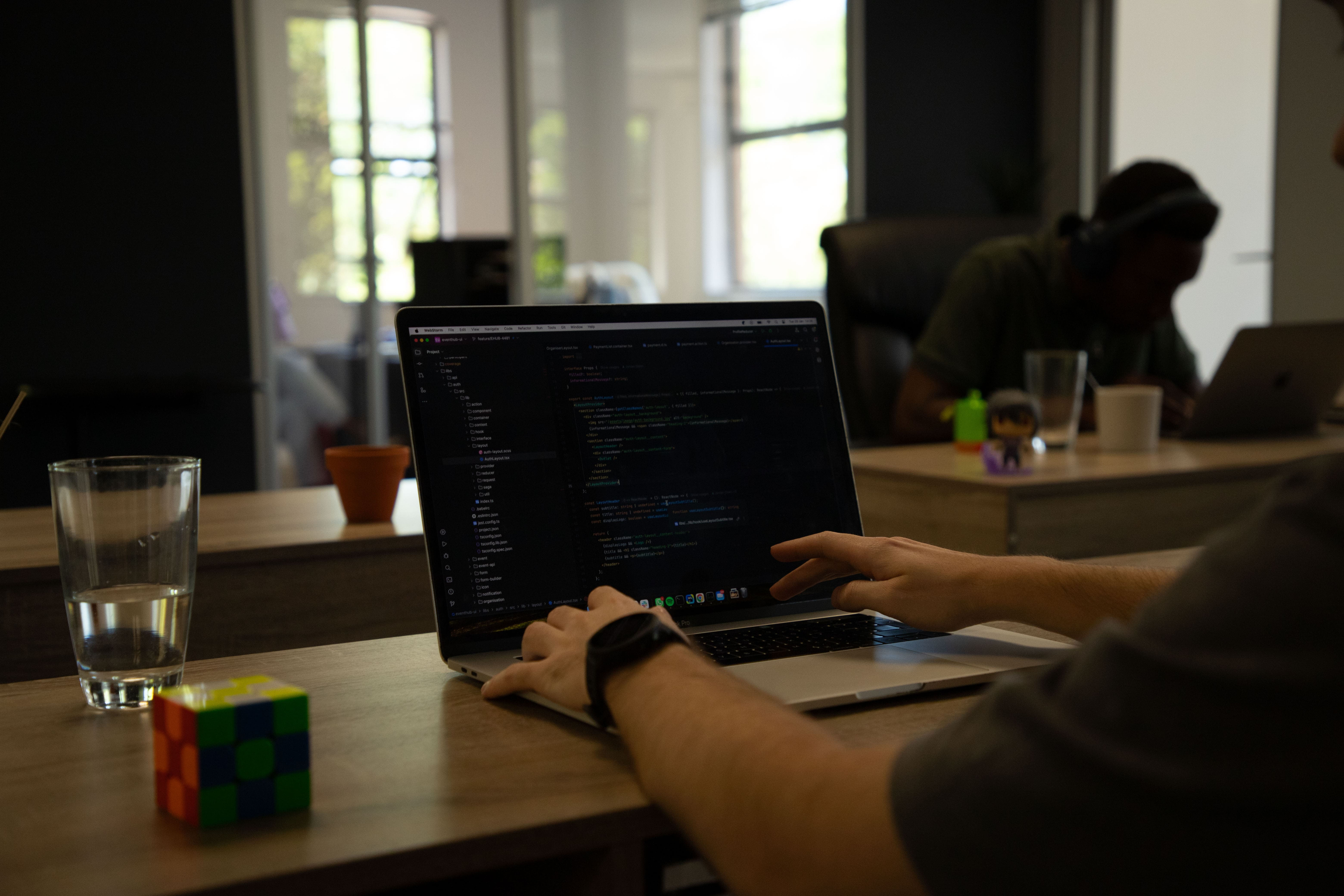 Person working on laptop