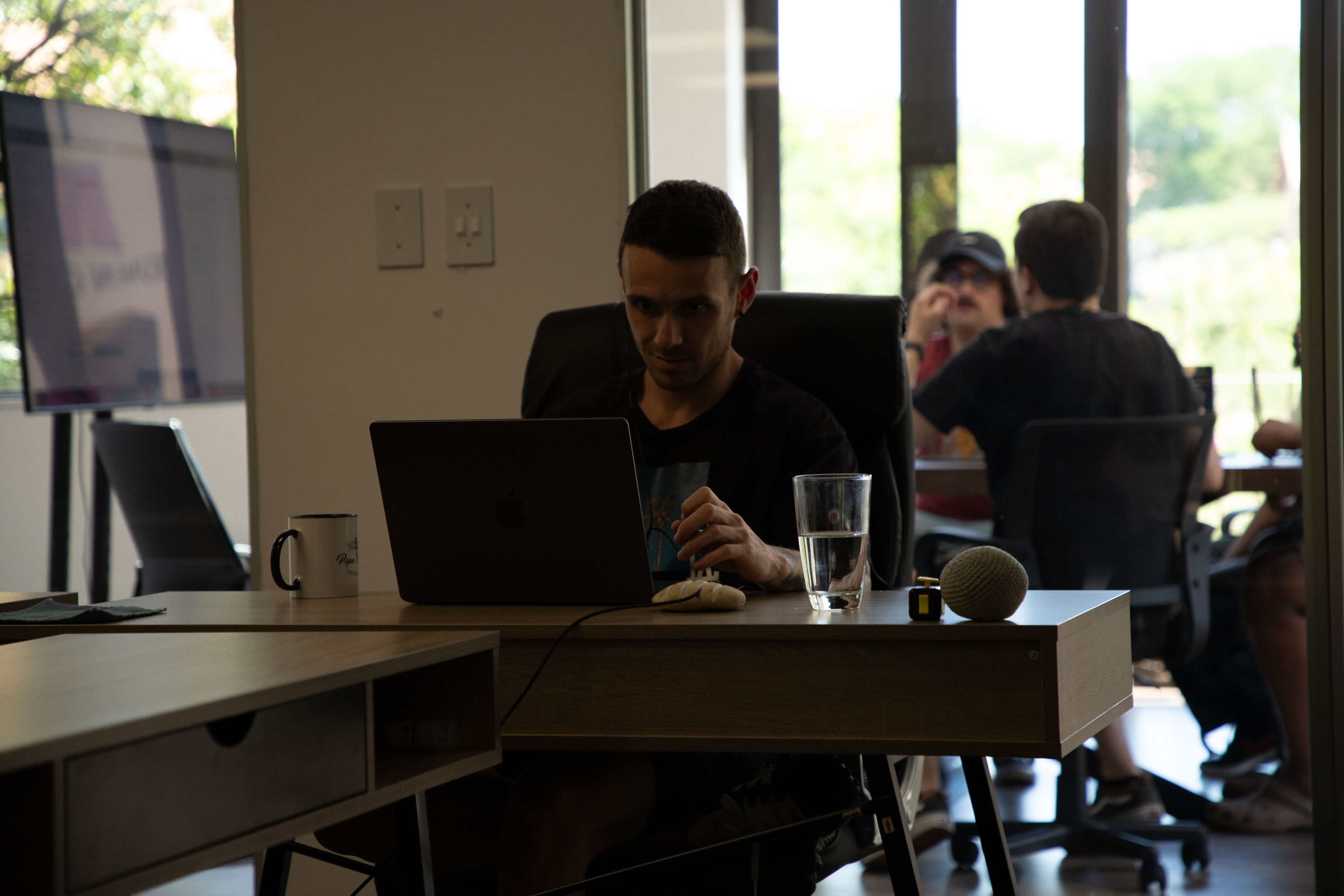 Person working on tablet